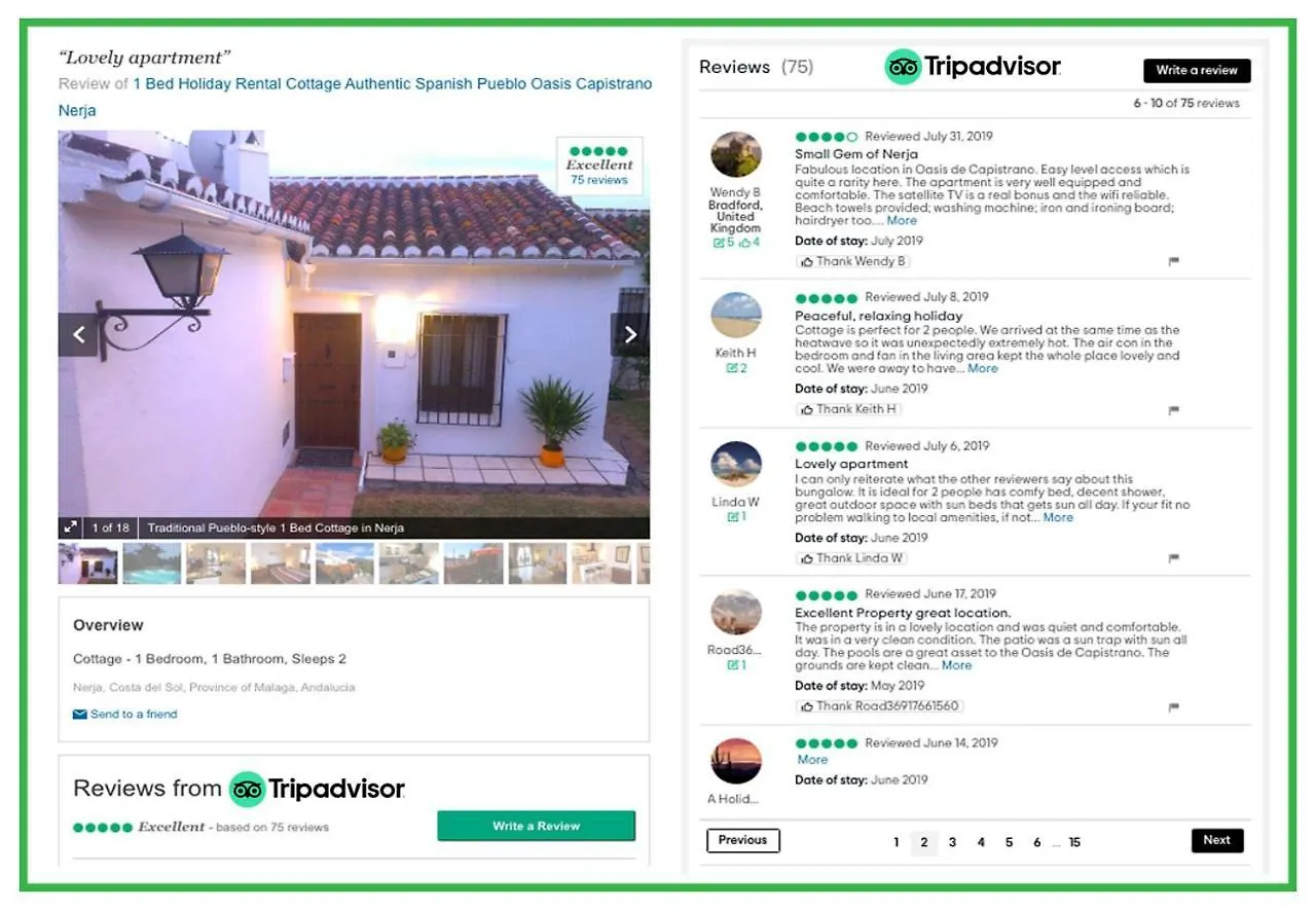 Сasa de vacaciones 1 Bed Traditional Holiday Rental Cottage Oasis Capistrano Nerja Spain